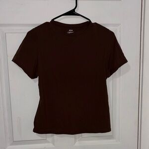SKIMS Dark Brown Short Sleeve Tee